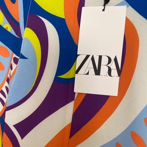 ZARA CO-ORD PUCCI MULTI PRINT HIGH RISE TROUSERS - Picture 9 of 12